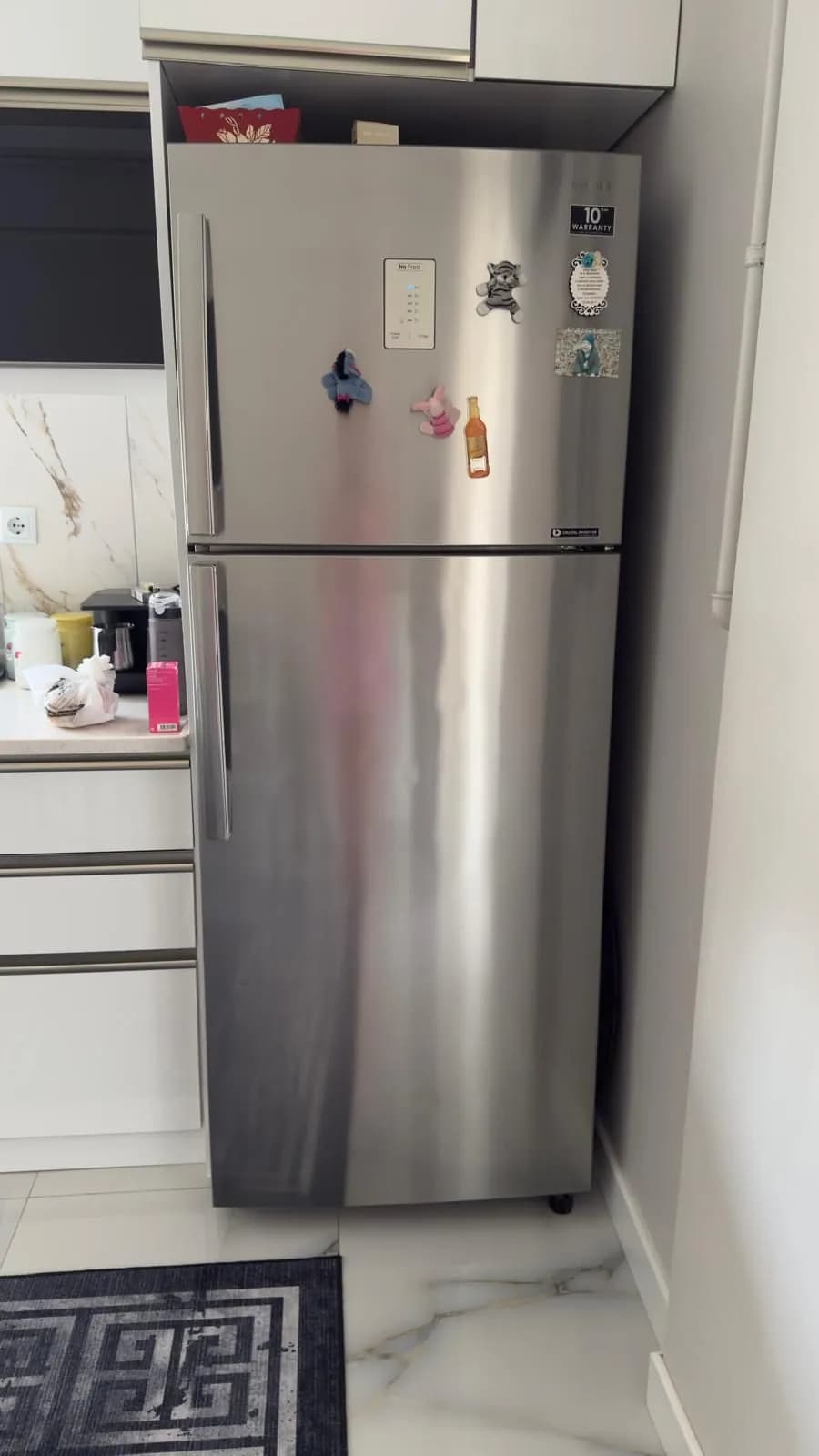 Tamiri yapılan inox buzdolabı