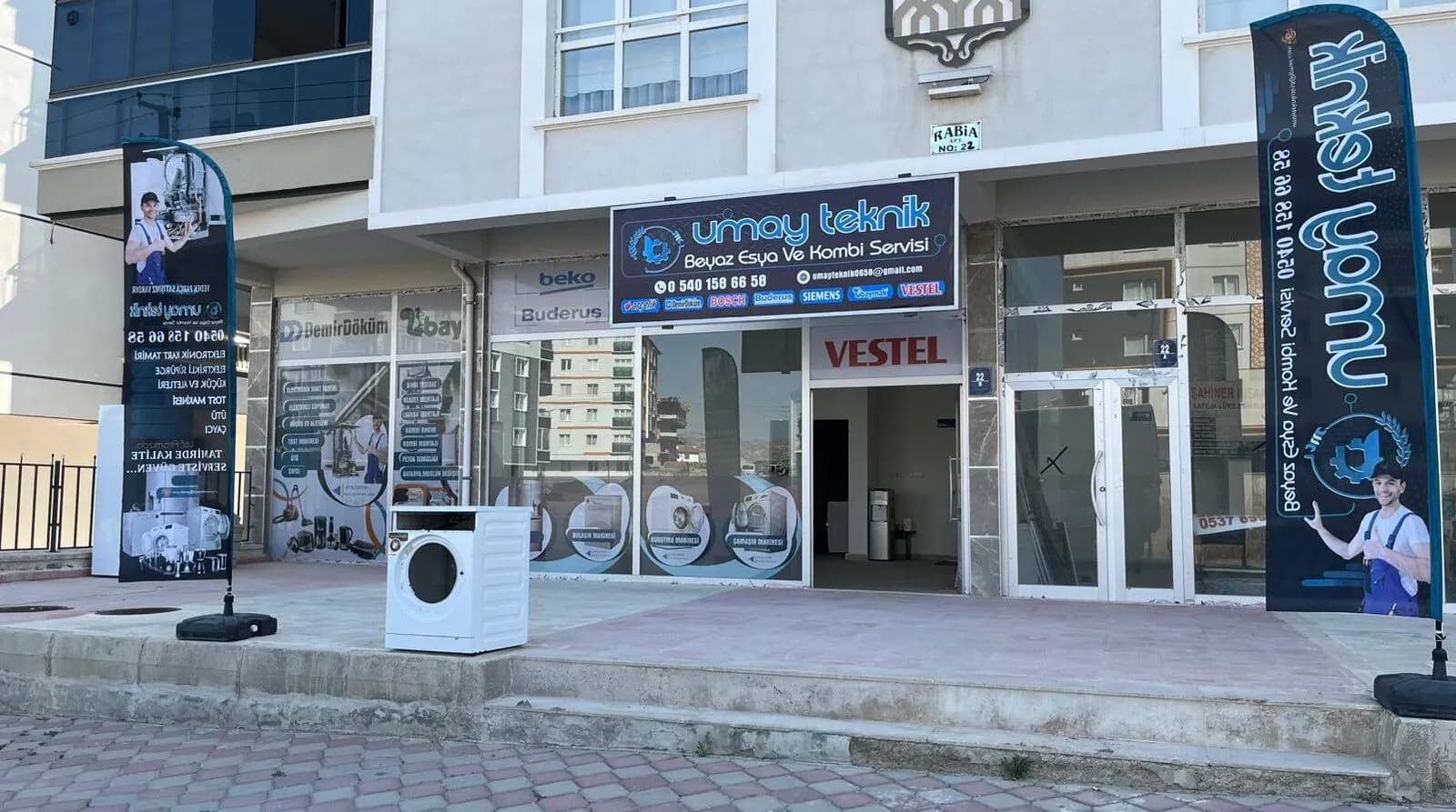 Umay Teknik Servis dükkân cephesi — beyaz eşya ve kombi servisi