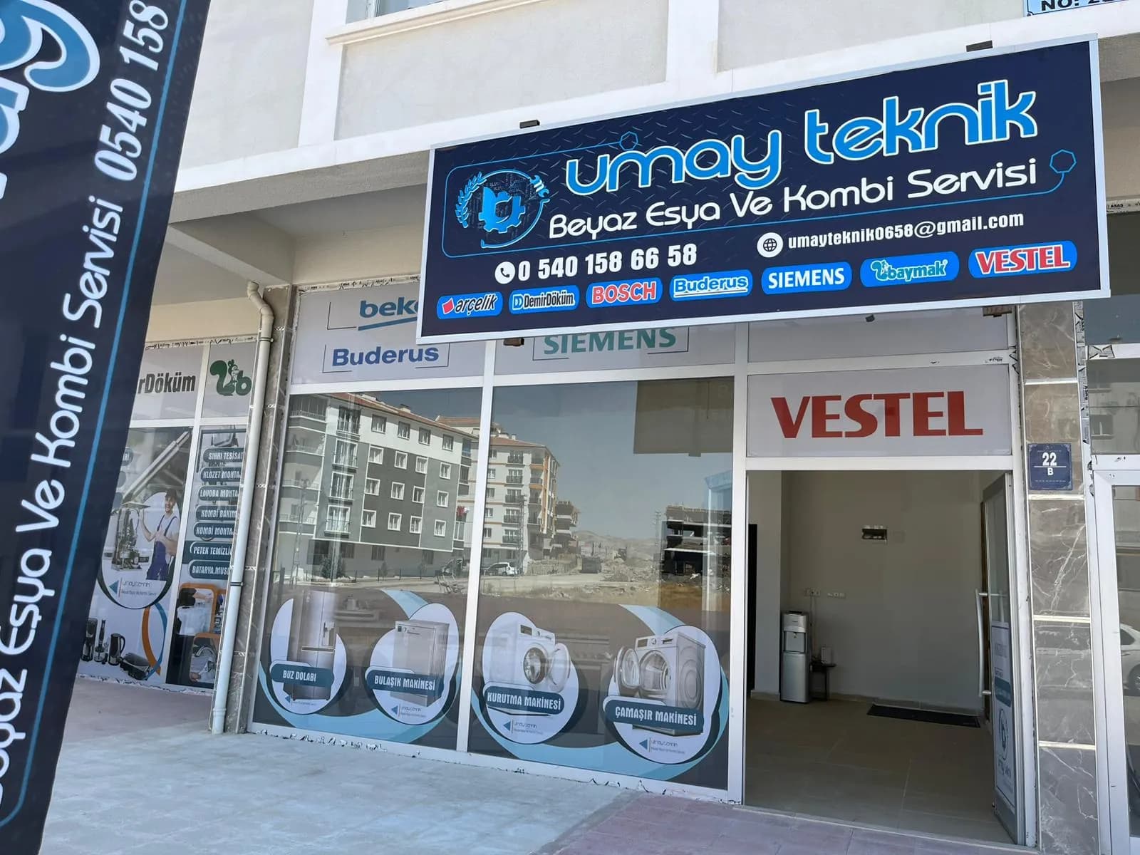 Umay Teknik Servis dükkânı — Sincan Yenikent, tabela ve vitrin